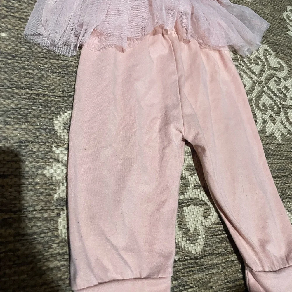 Pink Cat Face Baby Outfit with Tulle‎ Skirt size 86 (3-6